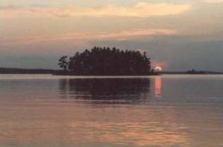 Beautiful sunset on the lake
